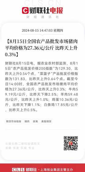 辽宁猪肉市场多少钱一斤 现在的猪肉价格多少